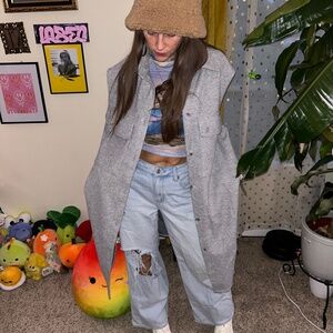 H&M Shacket Long Line Vest with pockets